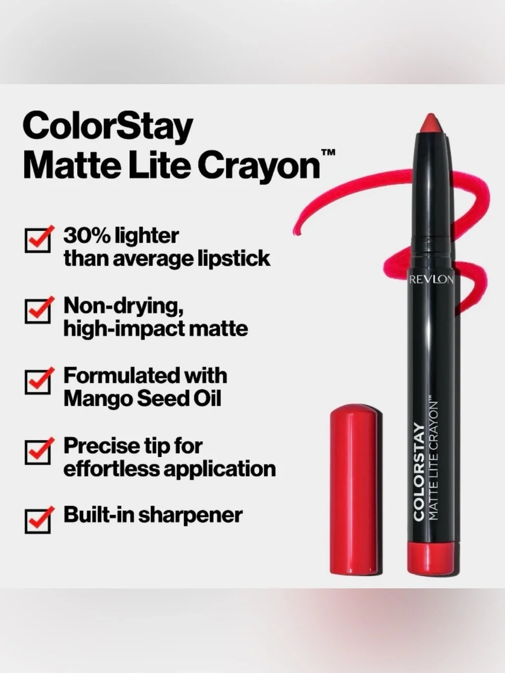 💞 New Revlon ColorStay Matte Lite Crayon Lipstick in Soufflé All Day